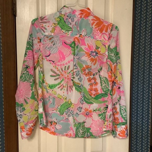Lilly Pulitzer For Target Long Sleeve Button Down Top Size Small - Picture 5 of 16